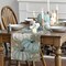 Pumpkins Eucalyptus Leaves Fall Table Runner - 13x72 Inch (Wood-Blue)